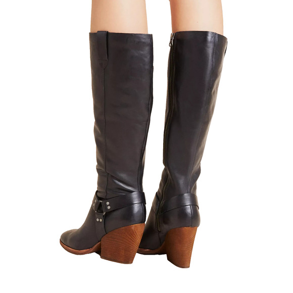 KORK EASE Lett Tall Black Leather Buckle Boots 8.5 M - Picture 3 of 6